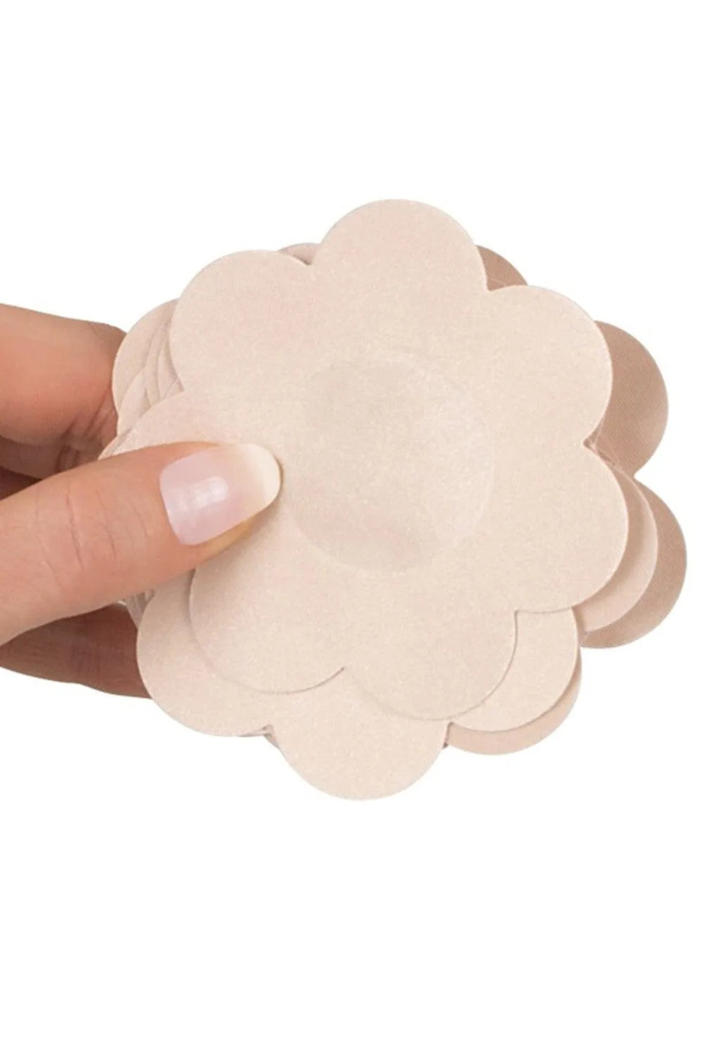 Cache tétons floraux en silicone beige, adhésifs, réutilisables, ultrafins, pack de six paires pour discrétion sous vêteme...