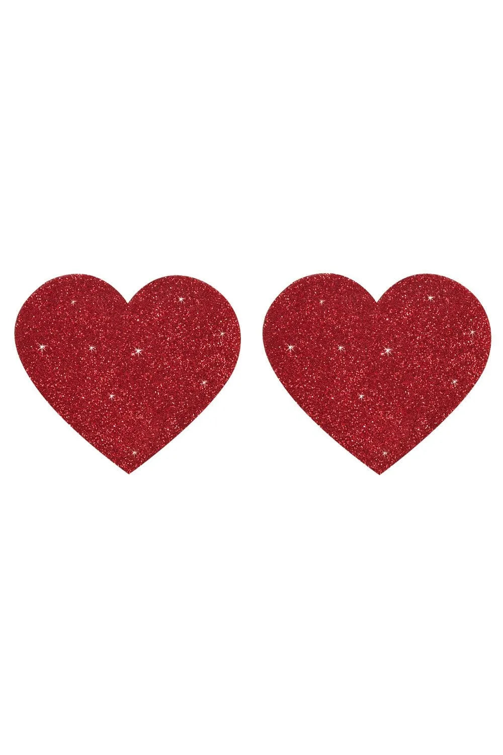 cachetetons rouges cœur scintillants adhésifs doux confortables peau poitrine forme romantique glamour hypoallergénique réutilisables soirée séduction