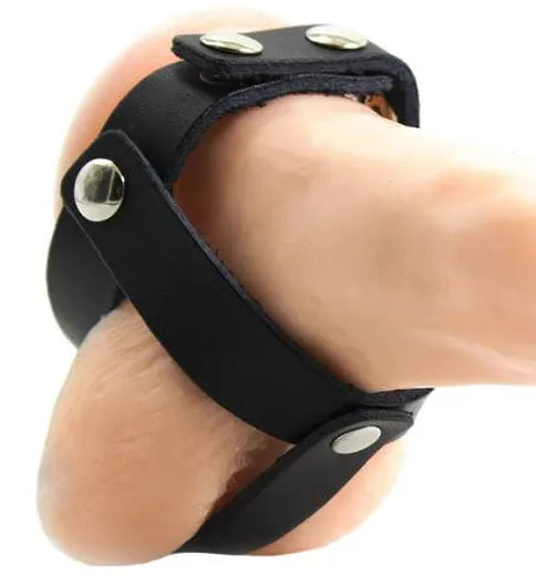 cage cuir testicules sans nickel acier inoxydable confort haute qualité sécurité ergonomique ajustable six point cinq centimètres