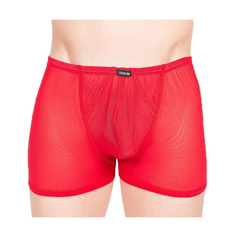 caleçon homme transparent fine résille rouge sexy confortable sensuel moderne polyamide élasthanne durable respirant léger maintien ajustable