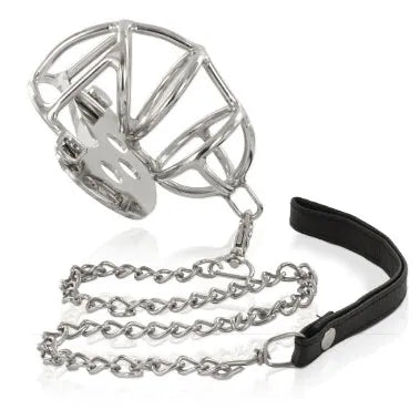 ceinture chasteté acier inoxydable hypoallergénique métallique cage verrouillage cadenas goupille sangle réglable ergonomique bords lisses confortable durable diamètre 38mm