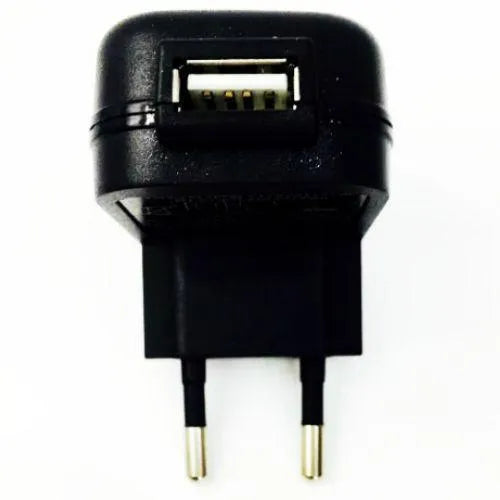 Chargeur rapide USB noir compact, ports multiples, protection surtension, idéal smartphone et tablette, voyage.