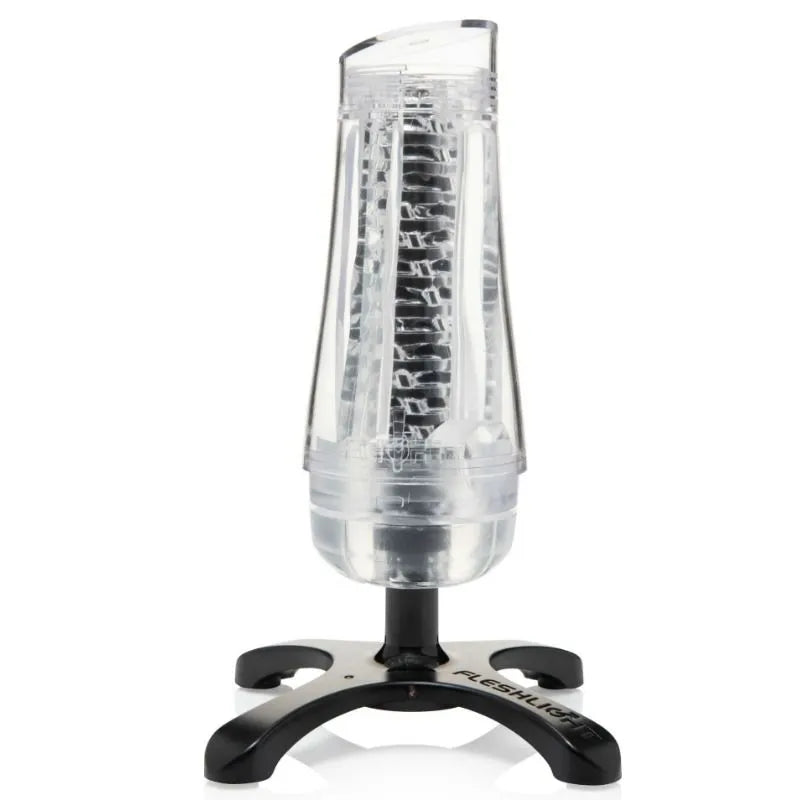 Chauffe-manches transparent sur support noir, étanche, pour expérience réaliste et confortable, compatible manchons multip...