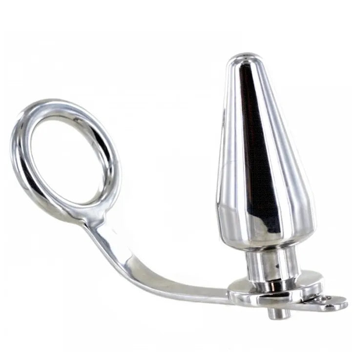 anneau pénien acier chirurgical hypoallergénique bouchon anal ergonomique diamètre45mm longueur50mm stimulation double intensité maximale BDSM plaisir intense
