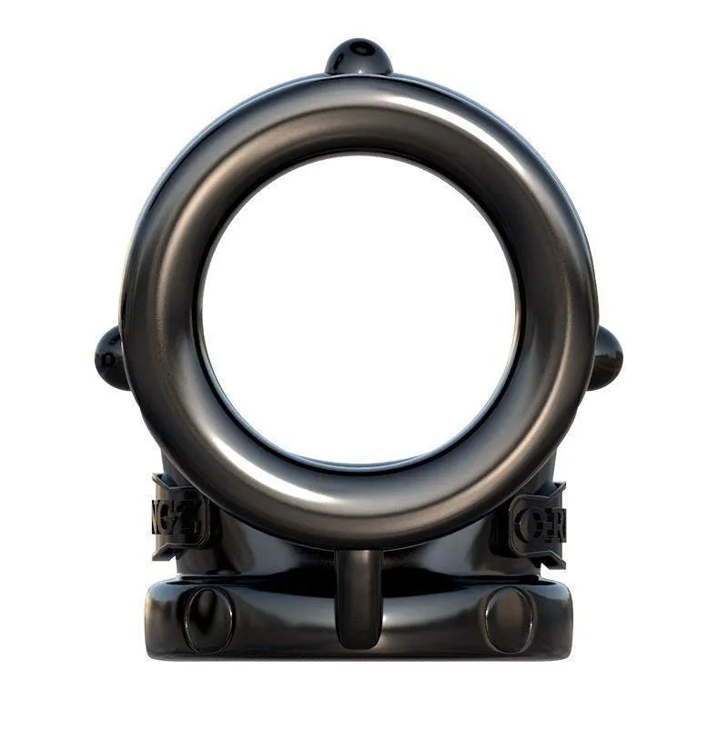 Anneau pénien noir extensible en TPR, forme ronde, pour fermeté et endurance, confortable et réutilisable.
