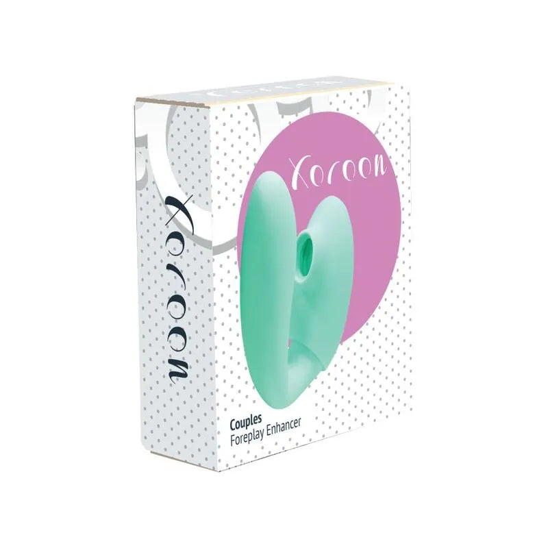 Anneau pénien vibrant Xocoon vert en silicone, ergonomique, stimulation clitoridienne, rechargeable, étanche, silencieux.