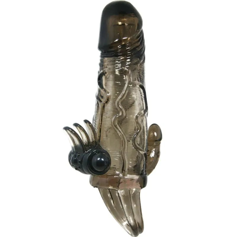 anneau pénien réaliste vibrant stimulateur anal intégré noir texture silicone maintien testiculaire vibrations intenses retardateur orgasme sac rangement discret ergonomique