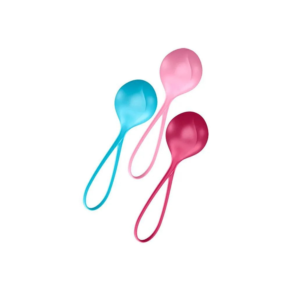 coffret boules geisha Satisfyer kit pelvien rééducation tonification muscles pelviens silicone biocompatible nettoyage facile trois poids progressifs débutant intermédiaire avancé