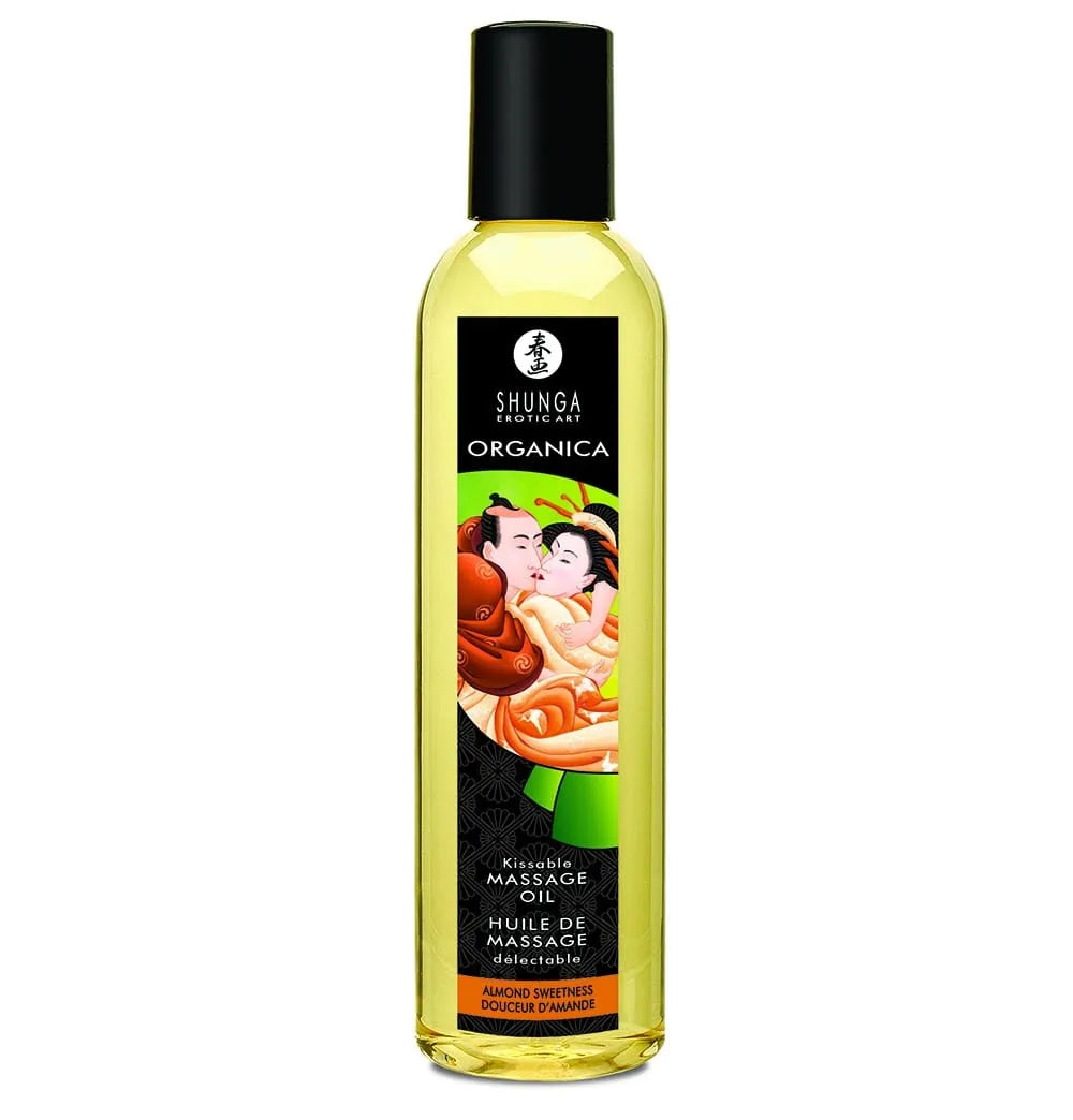 Coffret massage érotique avec huile comestible chocolat caramel, plumeau chatouilleur, gloss coco miel, expérience sensori...