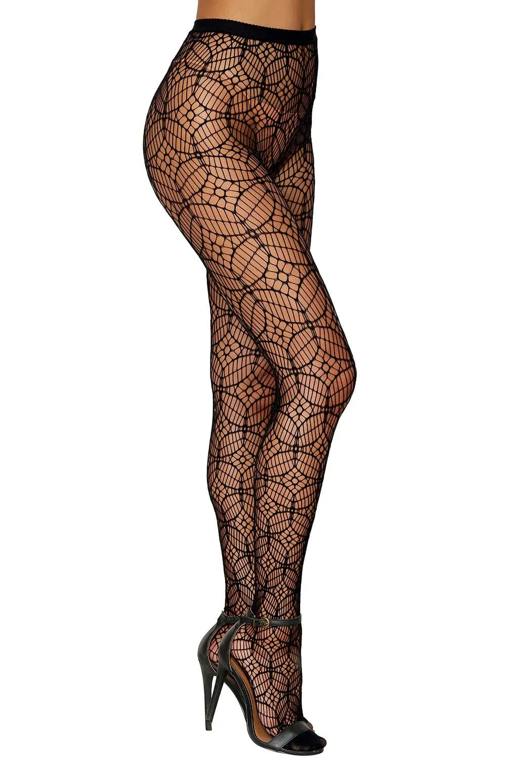 collant fantaisie femme économique large filet tissé motif géométrique taille haute élastique confort silhouette sexy lingerie assortie nylon élasthanne durable