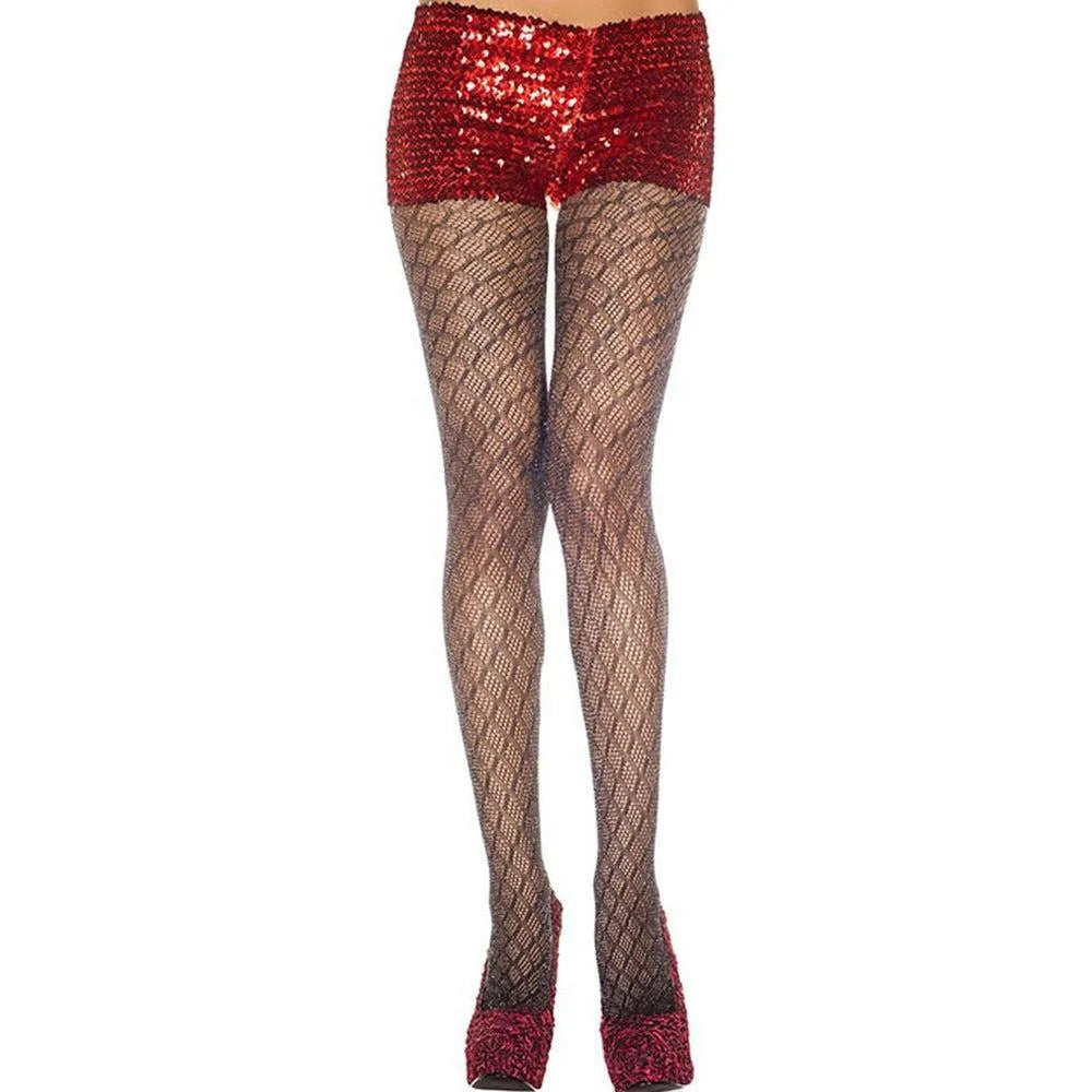 collant nylon fantaisie noir motifs géométriques extensible confortable maintien élégant bureau soirée glamour jambes sublimées
