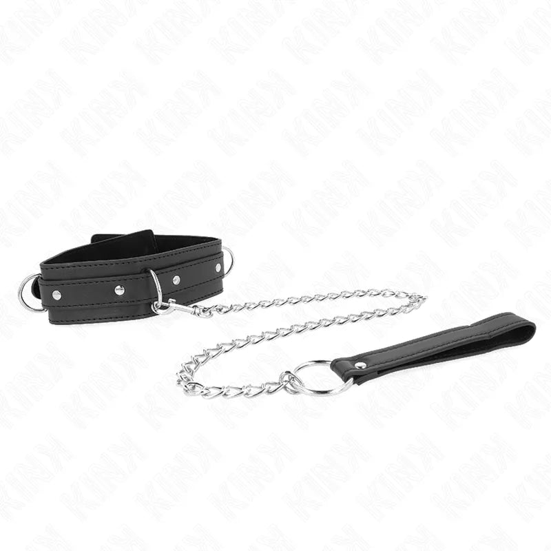 Collier BDSM cuir rouge élégant avec boucle métal, design raffiné et robuste, idéal pour jeux de domination et soumission.