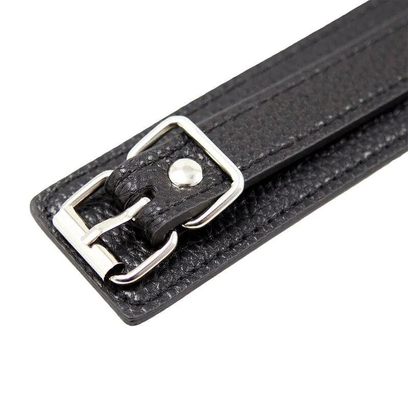 Collier laisse simili cuir noir motif serpent, boucle métallique robuste, élégant et confortable.