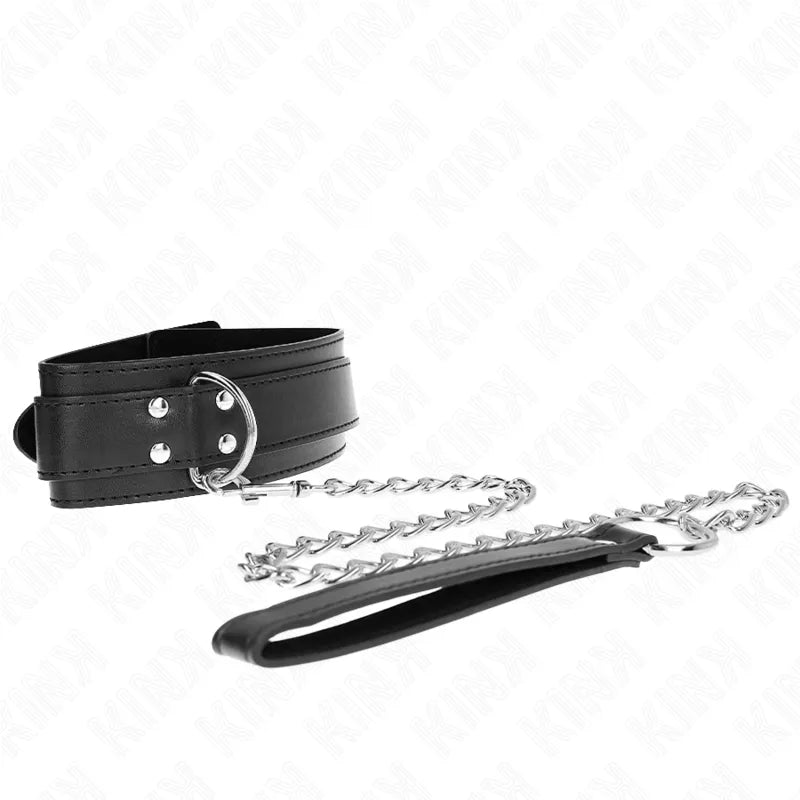 Collier BDSM cuir véritable résistant élégant réglable confortable finitions métalliques polies conception sophistiquée tailles ajustables sécurité renforcée esthétique audacieuse