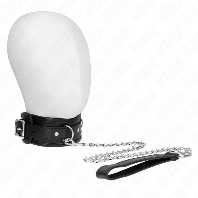 Collier cuir BDSM élégant résistant végétalien véritable ajustable boucles ergonomique confortable robuste raffiné séduisant sécurisé polyvalent noir rouge violet Kinque