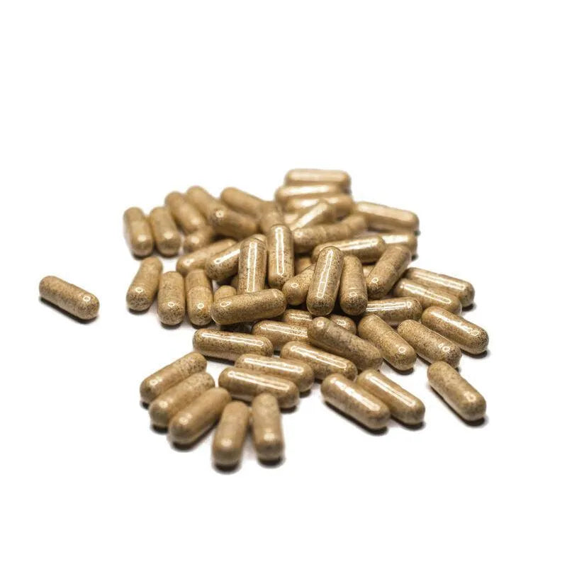 Capsules végétales beige, complément alimentaire libido, plantes naturelles, énergie, vitalité, bien-être, réduction stress.