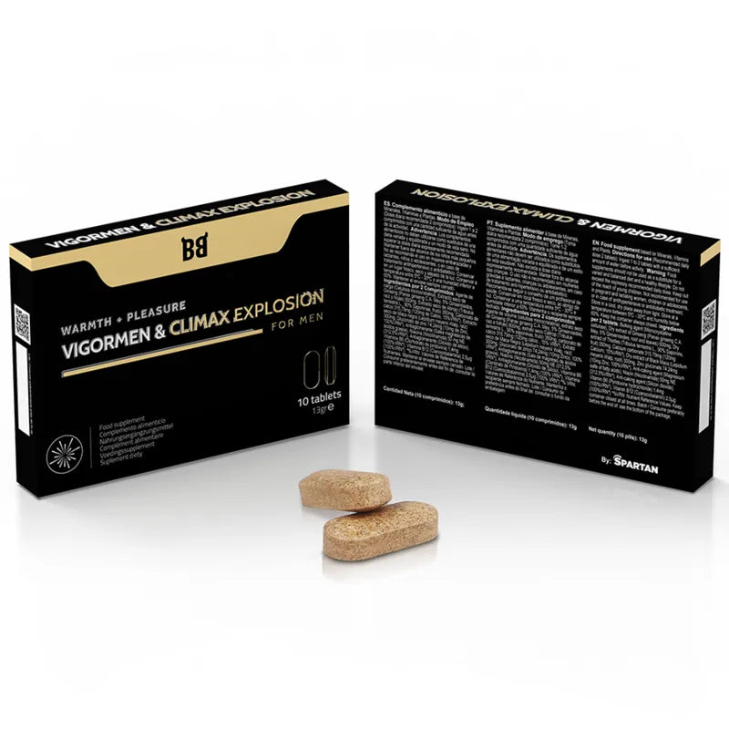 Boîte noire Vigormen & Climax Explosion avec comprimés, amélioration érection et libido masculine, 10 tablettes.
