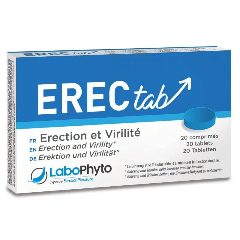 Complément alimentaire vigueur masculine naturel Erectab Tribulus Ginseng Ashwagandha circulation sanguine fonction érectile endurance vitalité fabrication française normes européennes comprimés