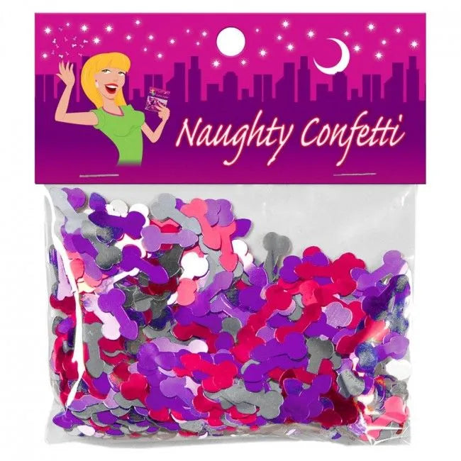 confettis pénis métalliques rouges violets bleus roses festifs enterrement vie jeune fille décoration table invitations toast anniversaire audacieux
