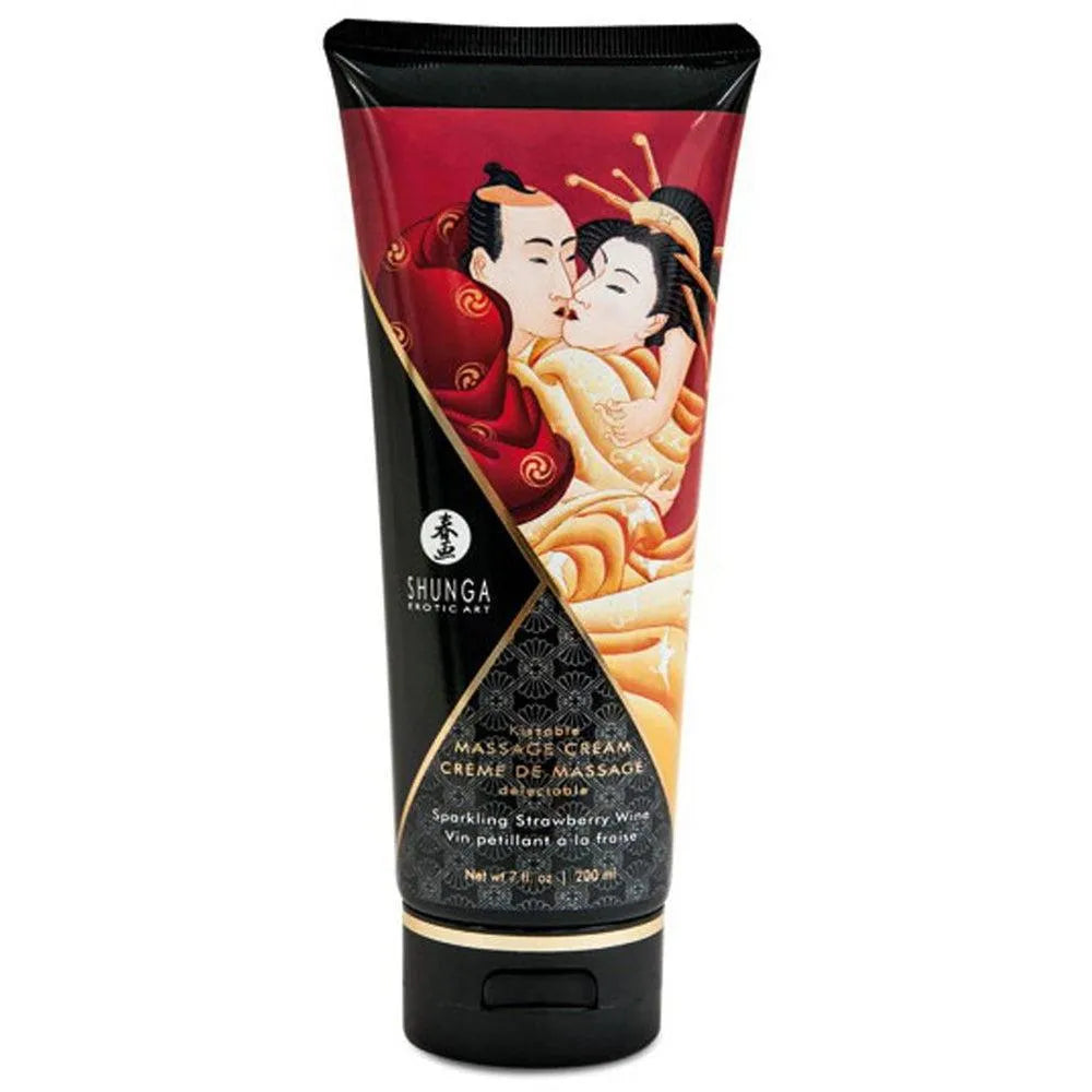 crème massage fraise vin pétillant hydratante parfumée onctueuse sensorielle nourrissante glissante soyeuse apaisante universelle douce volumineuse 200ml