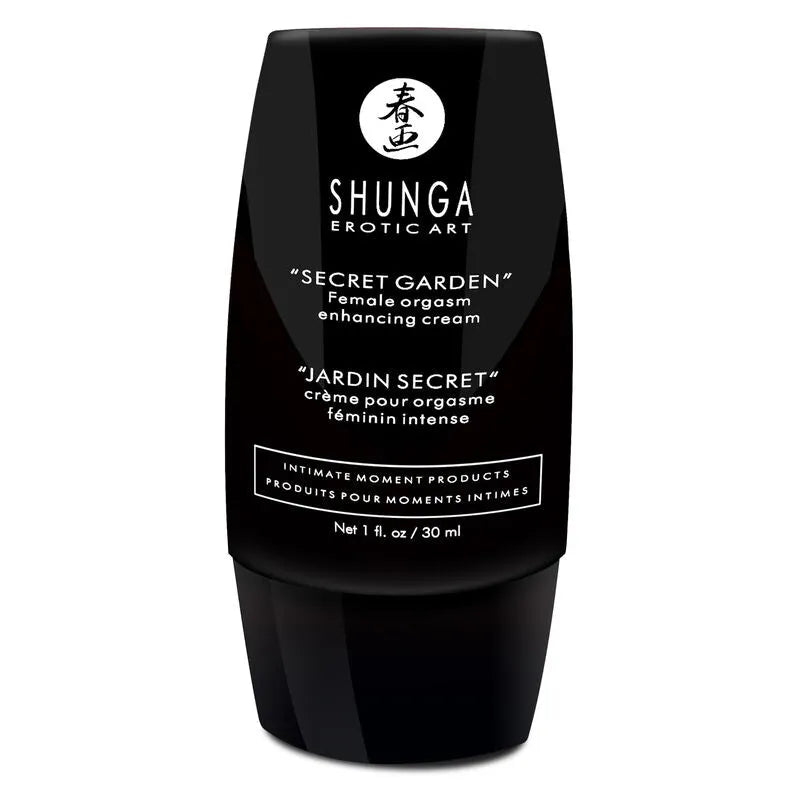 Crème Shunga sensibilité clitoridienne 30ml, flacon noir, intensité réglable, effet chaud-froid, cosmétique intime.