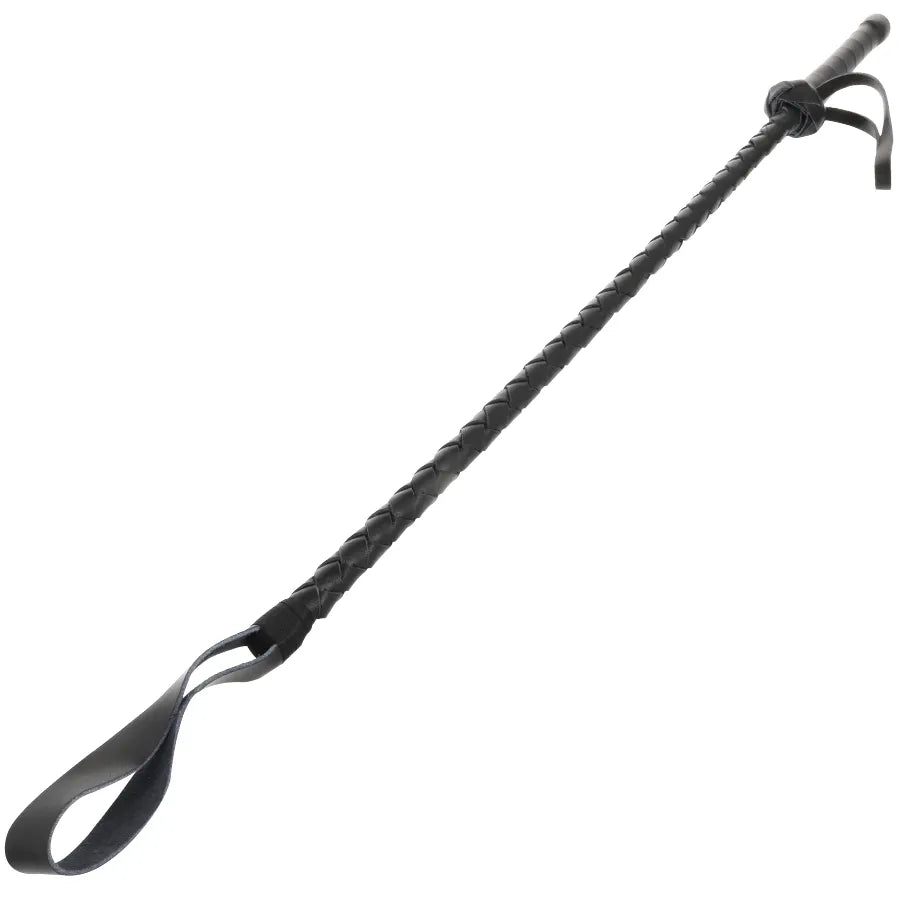 Cravache BDSM cuir pointe fétiche élégante raffinée manche robuste prise main confortable longueur 60cm polyvalente intense novices experts qualité