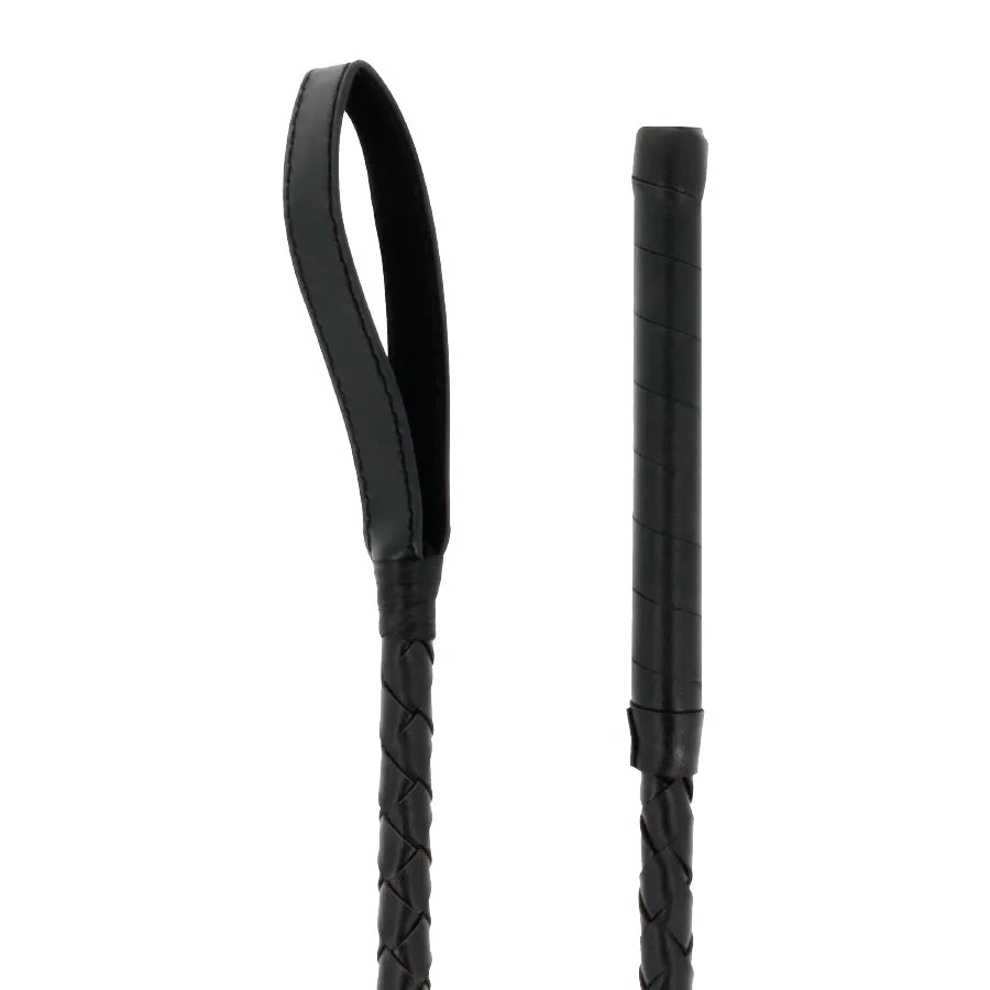 Cravache BDSM PVC souple 55cm manche ergonomique poignée prise ferme pointe sécuritaire confortable élégante contrôle fétichiste initiation expérimenté marque réputée