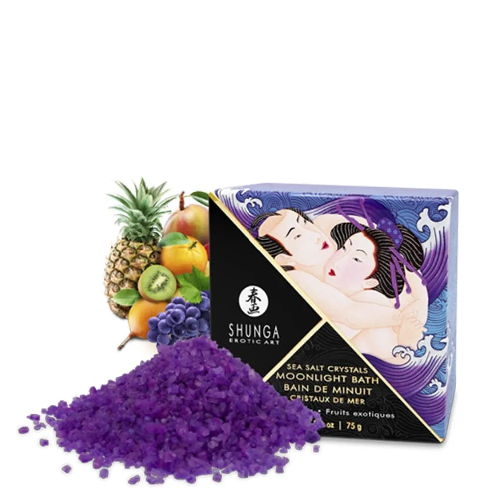 cristaux bain sensuels fruits exotiques mer morte minéraux naturels fragrance envoûtante mousse onctueuse peau douce relaxation intime sensualité colorante apaisante