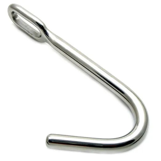 crochet anal acier inoxydable robuste sécurisé arrondis insérable longueur76mm épaisseur12mm poids300g stabilisé contrôle précis suspension avancé expérimenté