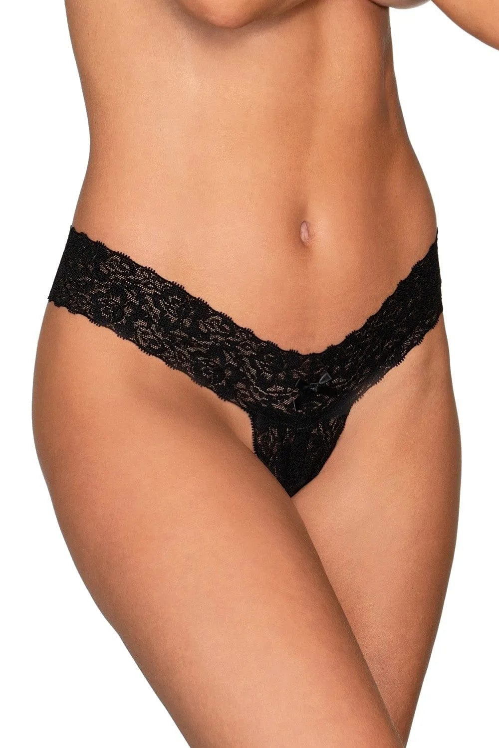 Culotte ouverte blanche en dentelle extensible, ceinture élastique, design sexy et féminin, nylon et élasthanne.