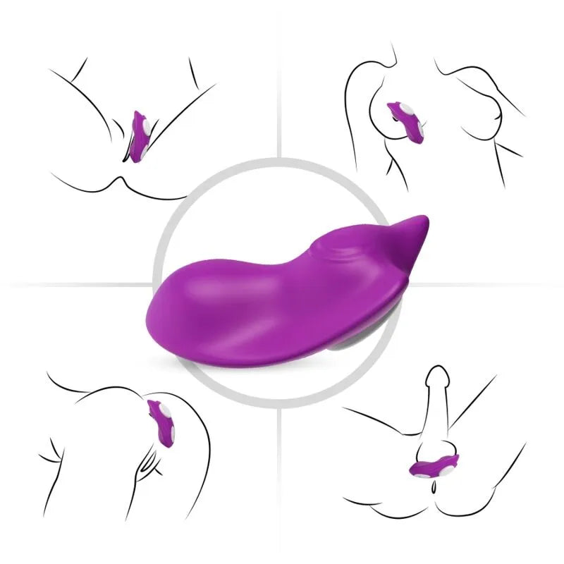 Culotte vibrante violette en silicone médical, ergonomique, étanche, avec fixation magnétique et deux moteurs puissants.