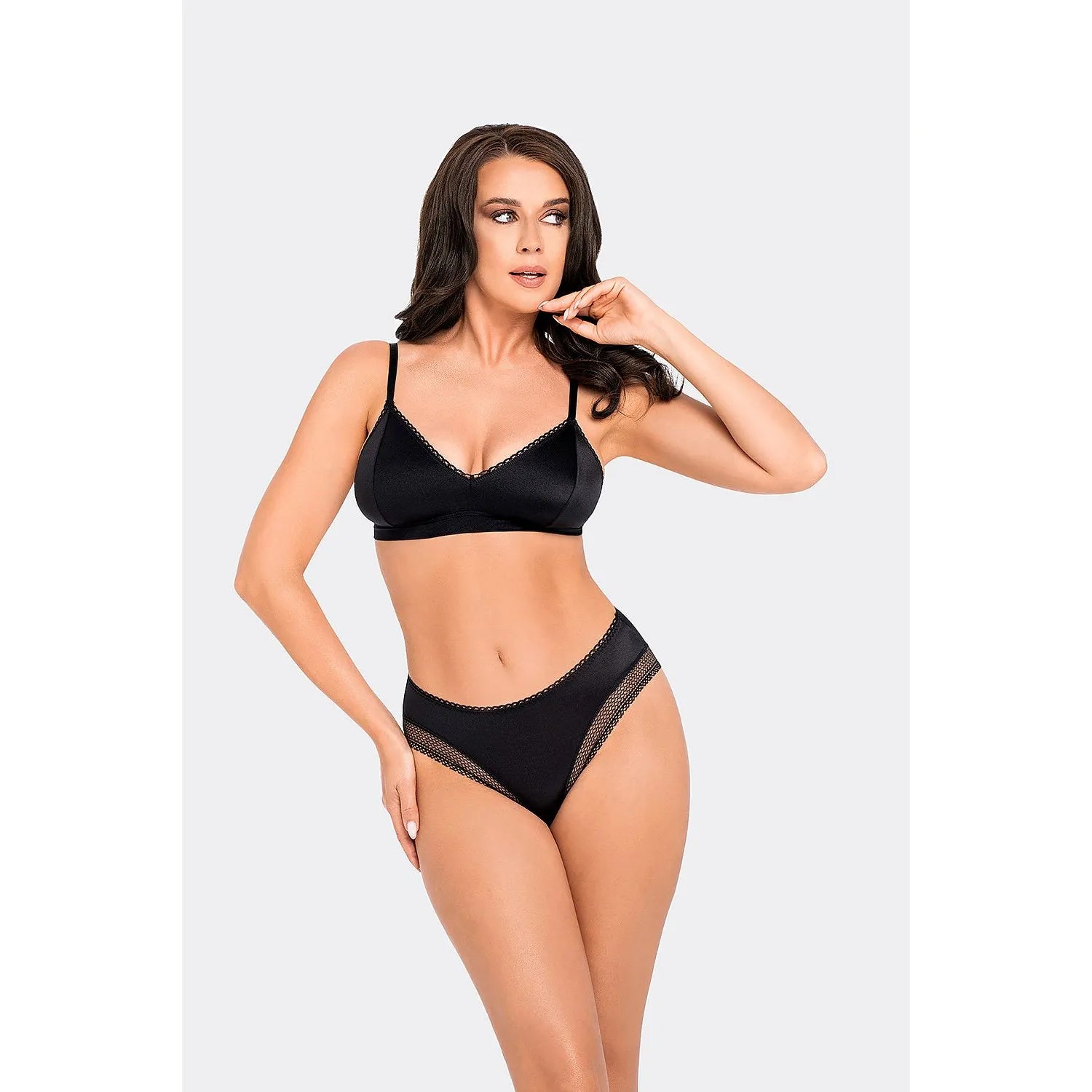 culotte microfibre noire taille haute silhouette harmonieuse maintien optimal confort inégalé dentelle subtile élégante extensible respirante ajustement personnalisé Babell189028 intemporelle