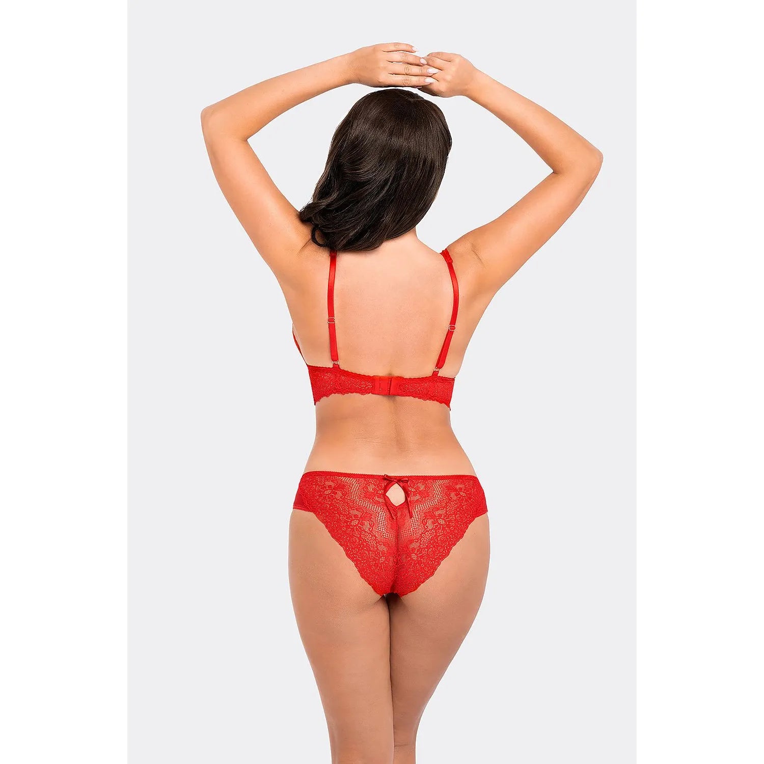 Culotte rouge Babell en tulle et dentelle, modèle BBL 196, vue arrière, design féminin et sophistiqué.