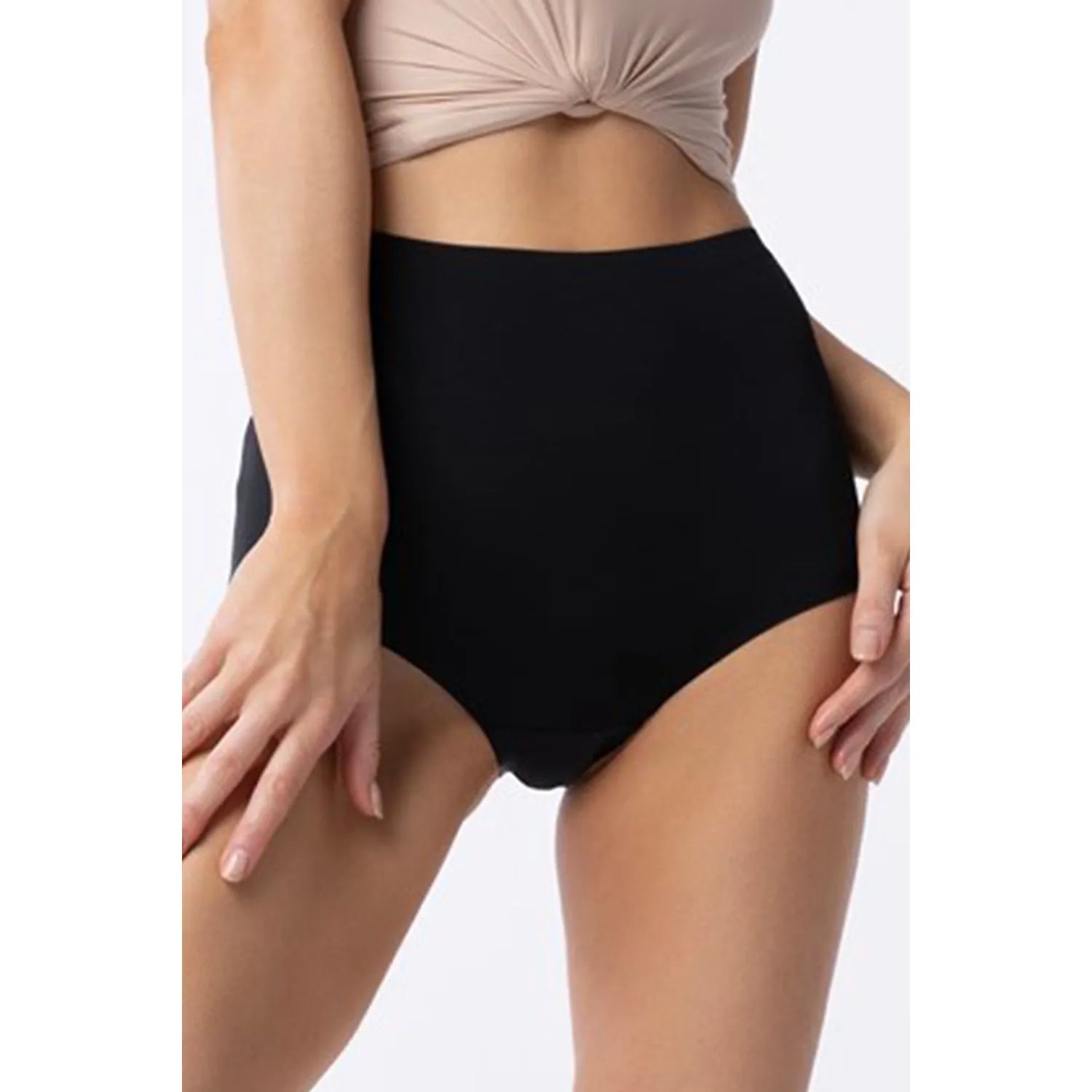 Culottes Julimex High-Waisted Amber Maxi Noir 191334 Lingerie Fille Élégance Confort Haute Taille Galbe Silhouette