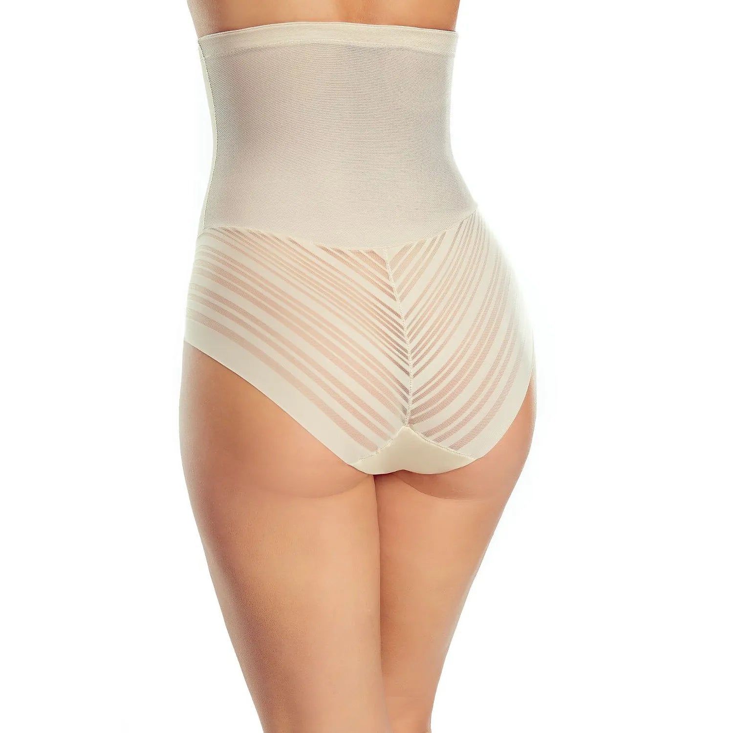 Culotte gainante taille haute Eldar beige, tissu stretch, ceinture haute, design sculptant, confort et discrétion.