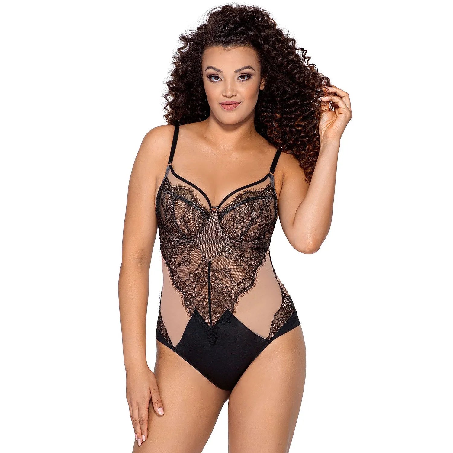 body dentelle florale ajustement parfait soutien doux lingerie sexy Ava design élégant sensuel transparence bonnets rembourrés bretelles ajustables