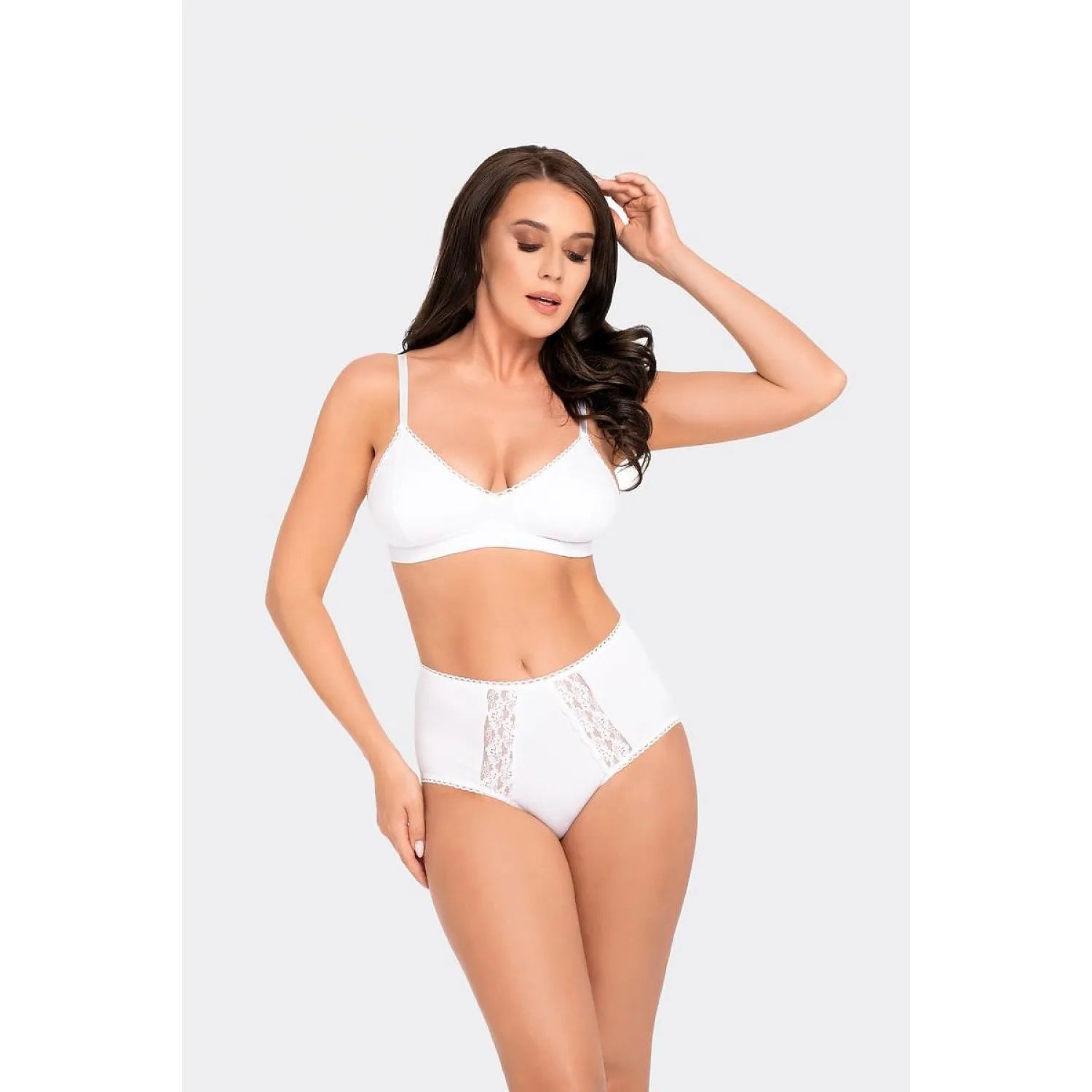 Culotte Babell 196099 Taille Haute Coton Certifié Douceur Respirabilité Dentelle Délicate Deux Lignes Ceinture Soutien Ajustement Confort Quotidien Élégance Intemporelle