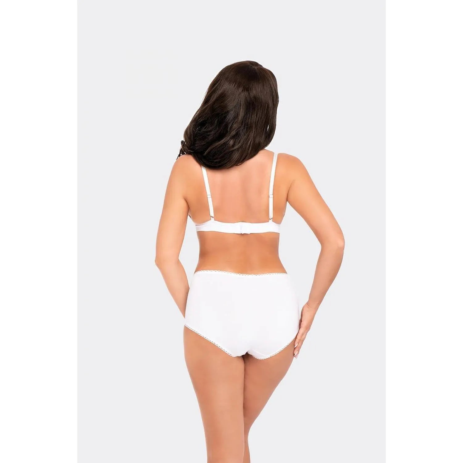Culotte Babell 196099 blanche taille haute, dentelle délicate, coton doux certifié, élégance et confort quotidien.