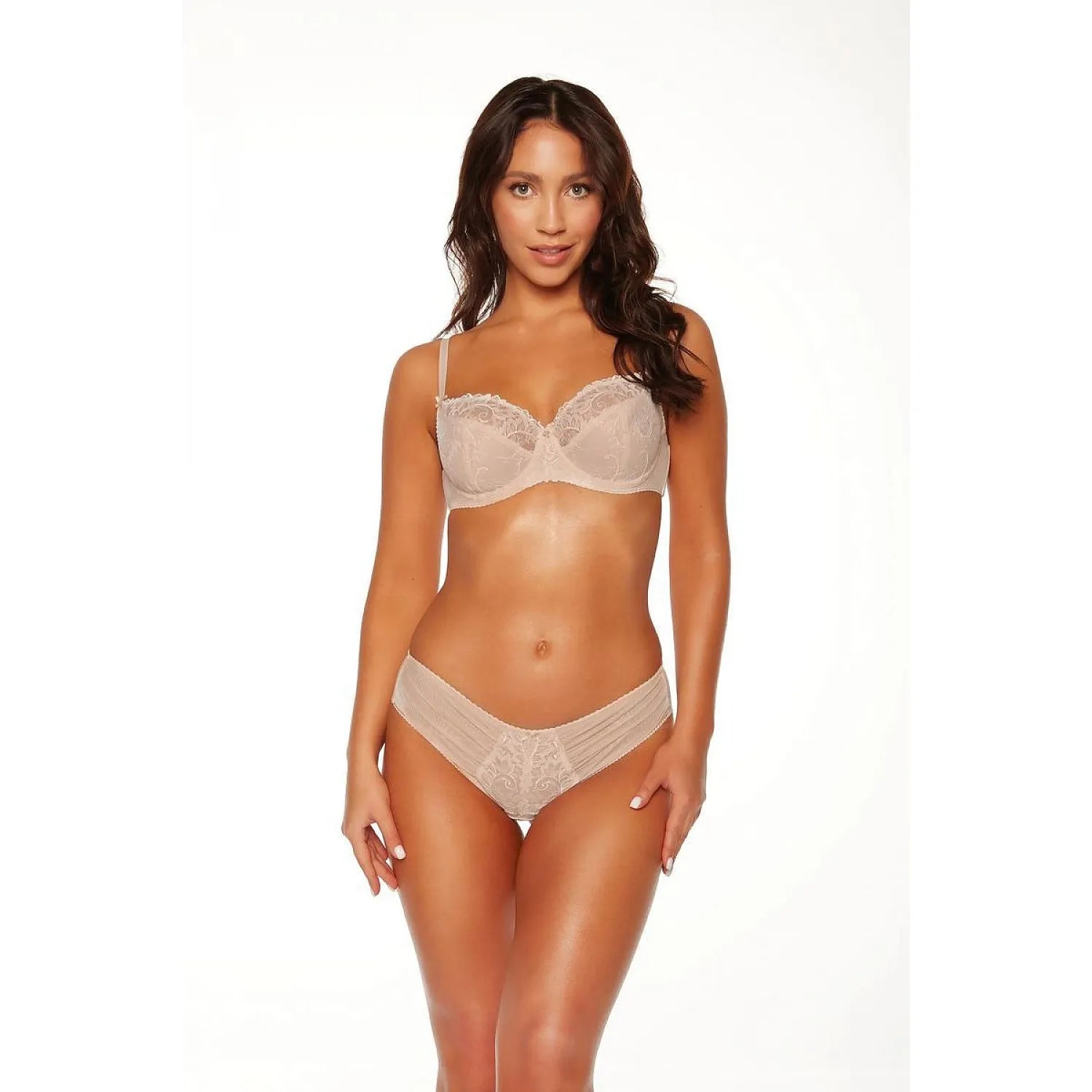 Ensemble de lingerie sexy dentelle floral Bella Misteria soutien-gorge culotte nude transparence confort femme sexy