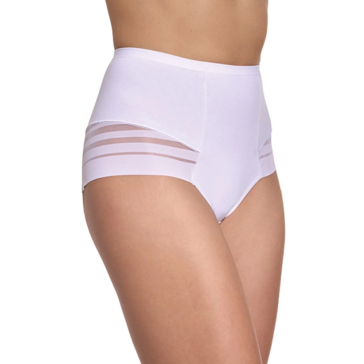 culotte taille haute gabidar modèle 197032 élégante confortable sexy moderne résille transparente échancrée latérale gainante blanche respirante élastique maintien durable