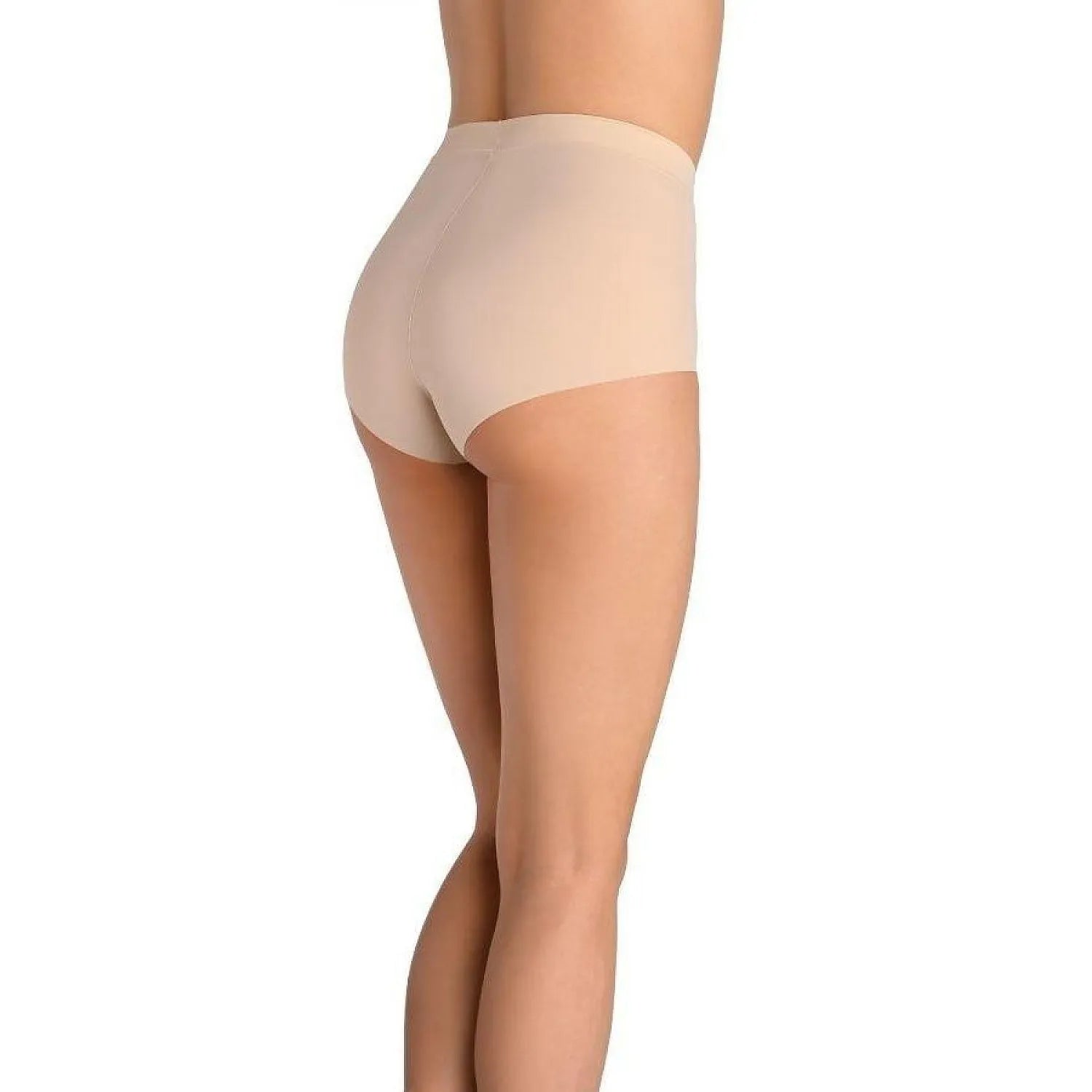 Culotte gainante Teyli beige taille haute, design moderne, silicone médical, affine la silhouette, confort et discrétion.