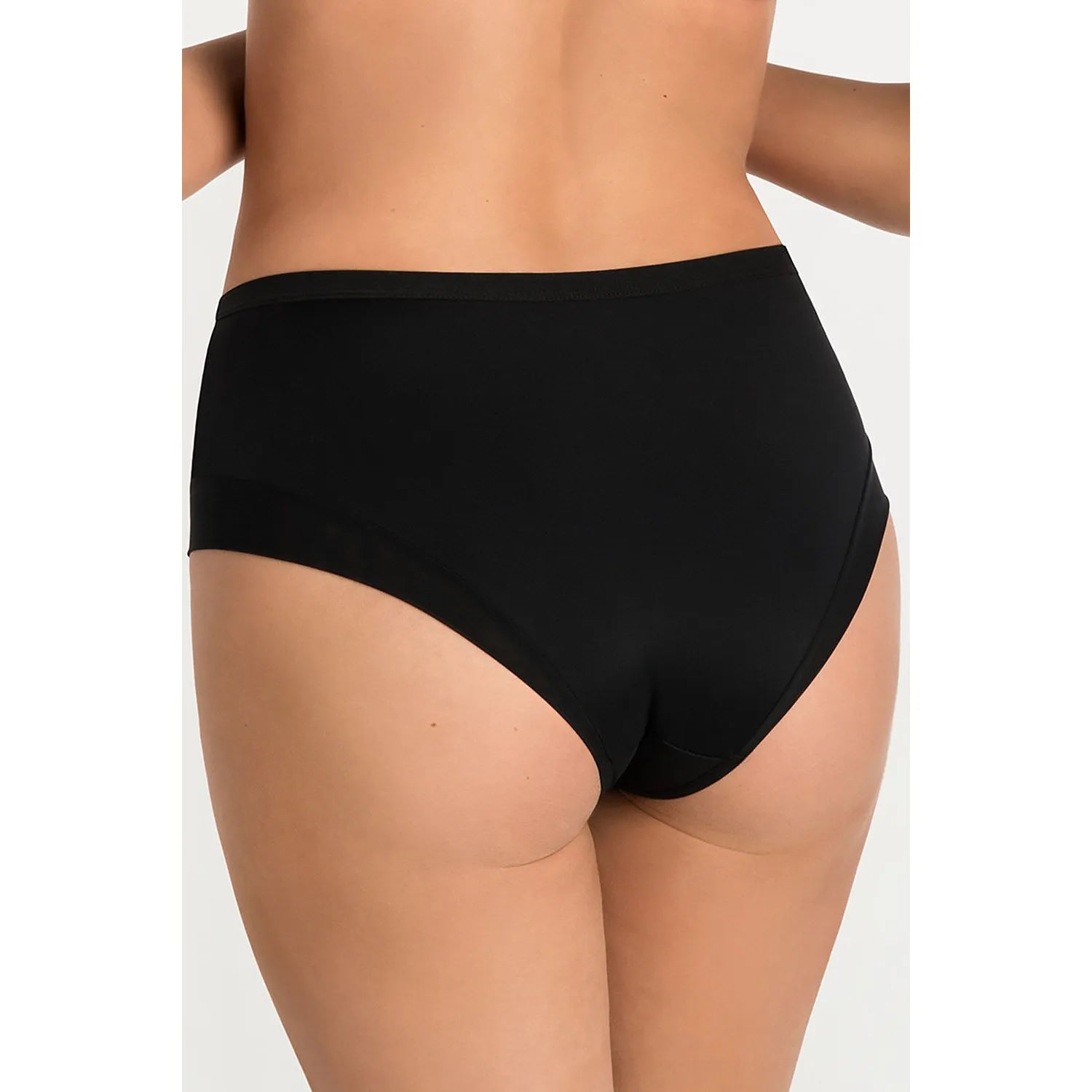 Ensemble lingerie Gorsenia noir en microfibre, dentelle et maille transparente, design élégant et confortable.