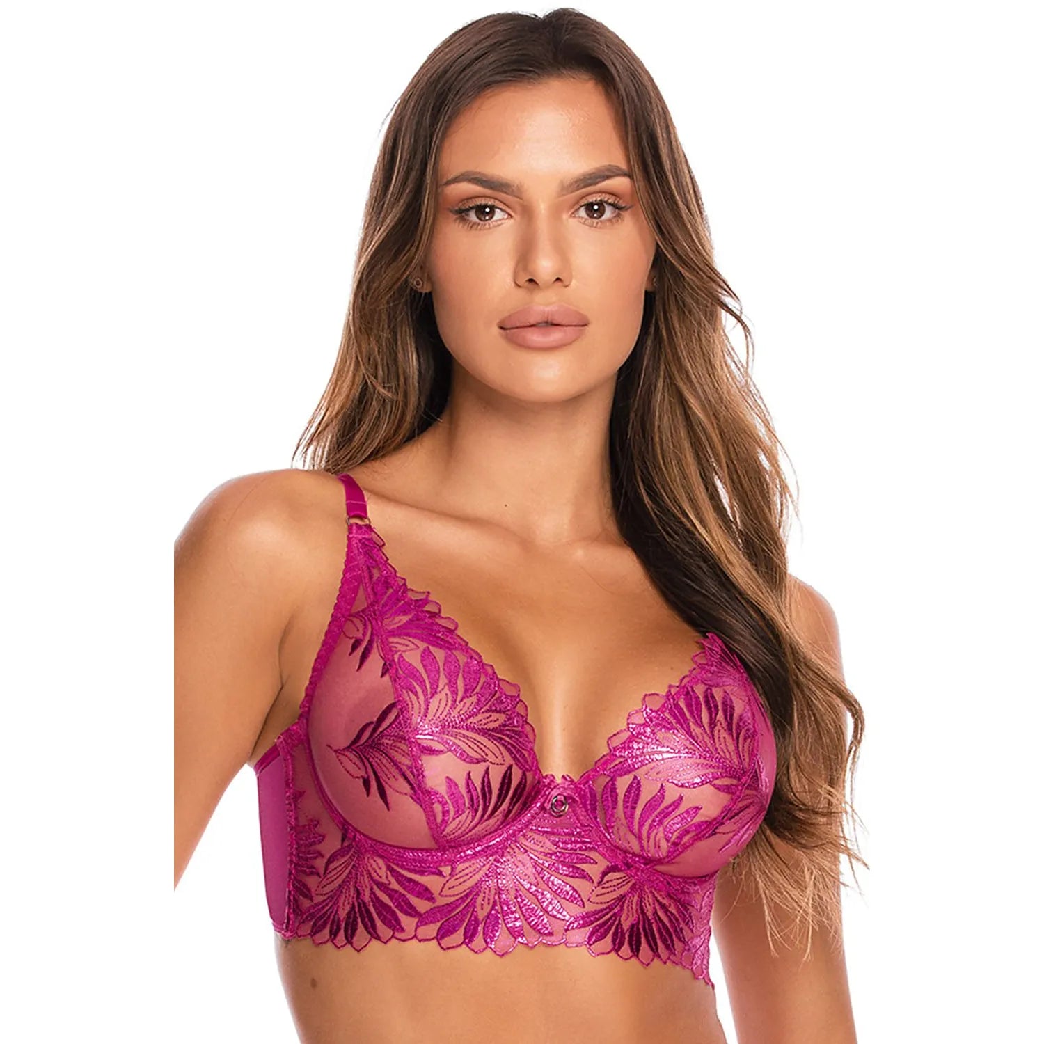 corset lingerie sexy dentelle tulle argenté silhouette moulante soutien optimal broderies florales détails raffinés bretelles ajustables armature élasthanne confort