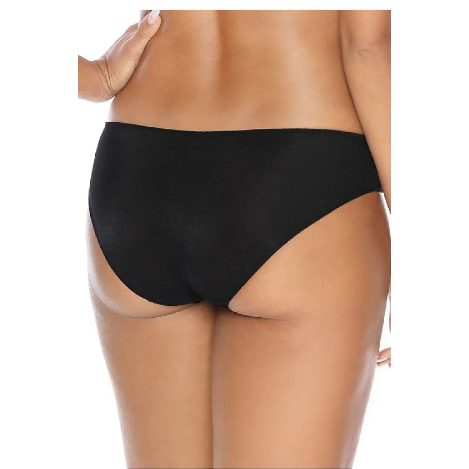 Culotte en dentelle noire élégante, motif floral, nœud charmant, lingerie confortable, coupe classique, bien-être intime.