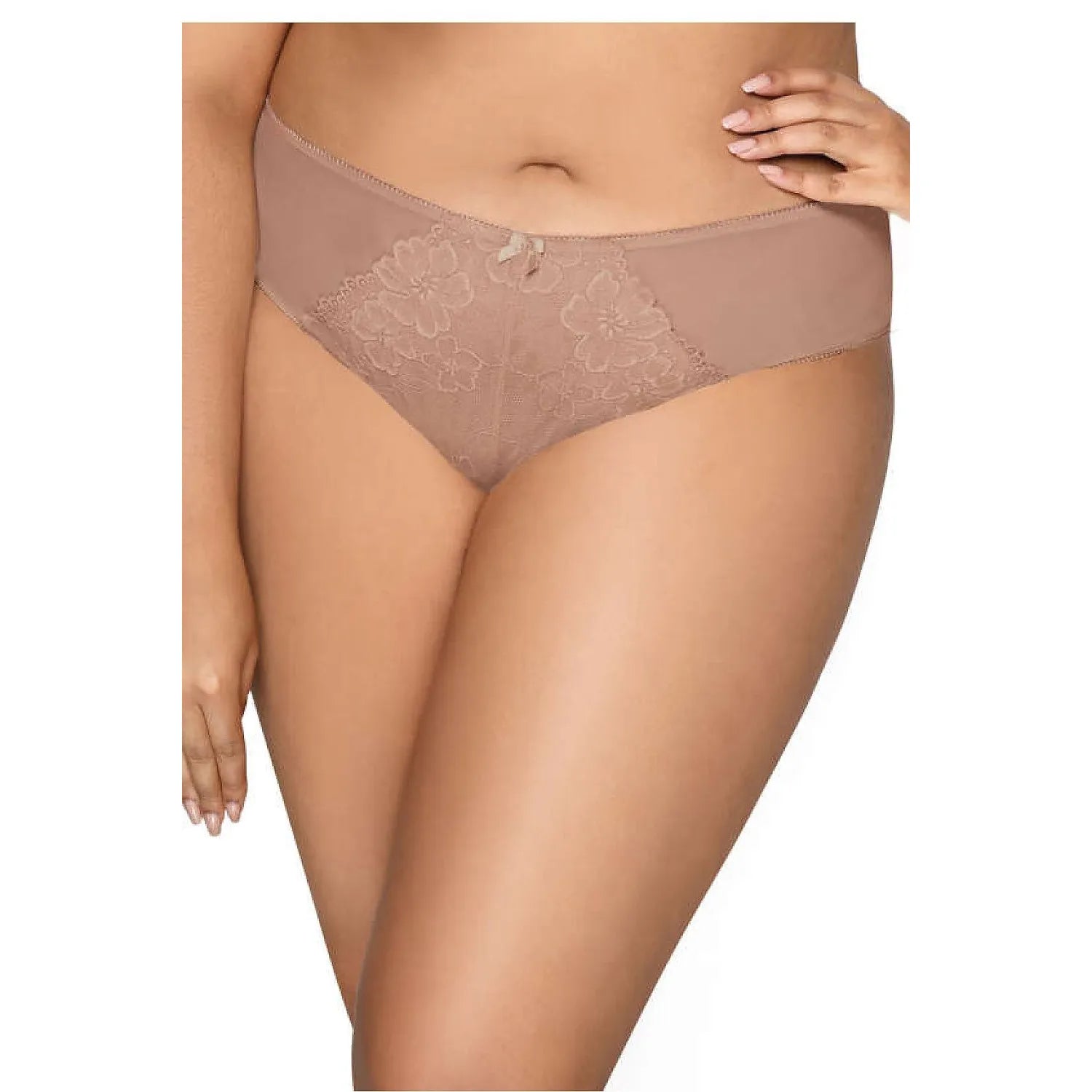 Culotte féminine en dentelle séduisante design floral beige culotte bikini coupe classique elasthanne polyamide femmes lingerie intime confort discrétion