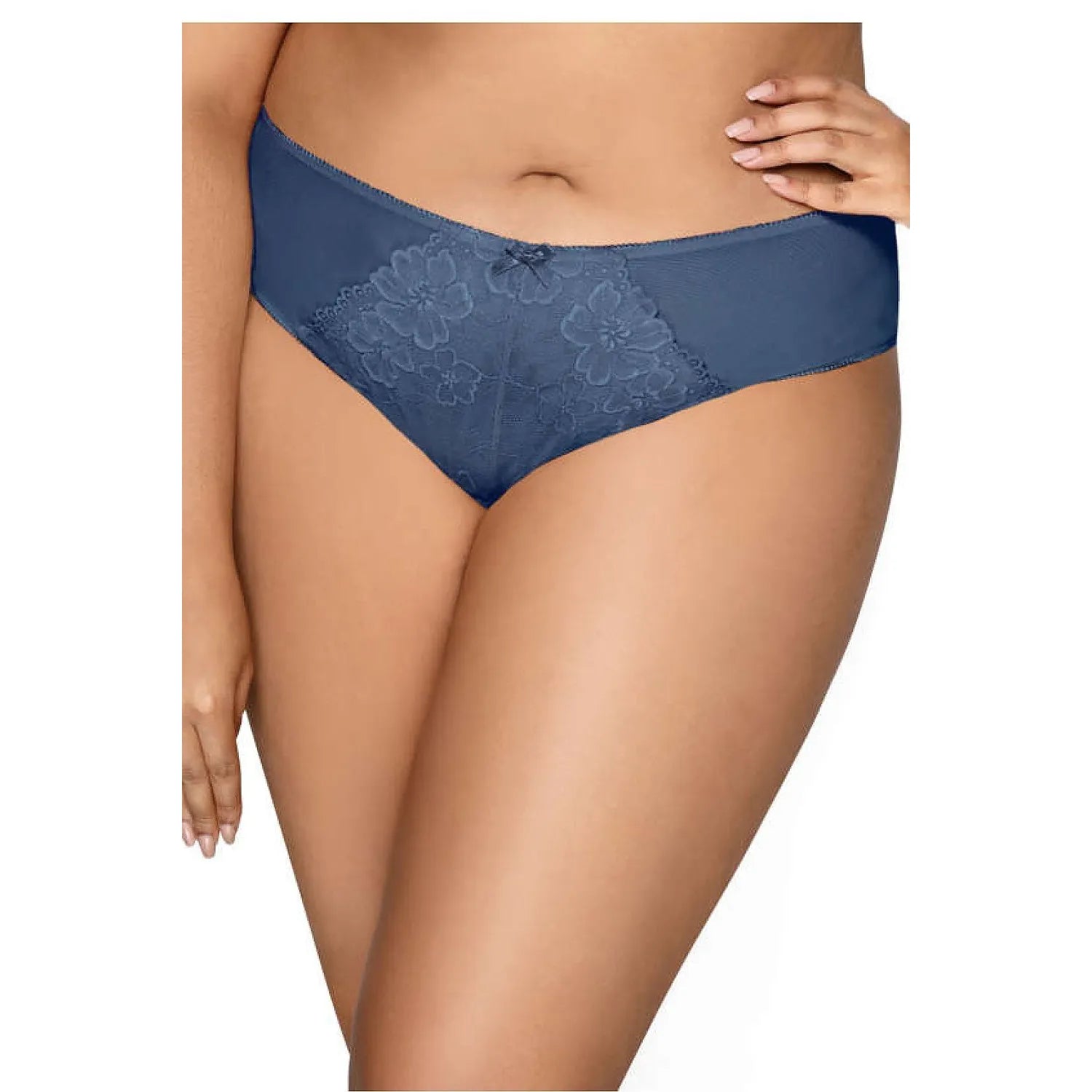 Culotte en dentelle floral femme modèle 204147 Mat taille généreuse couleur saphir dentelle aérienne maintien confort design élégant lingerie sexy quotidien occasion spéciale