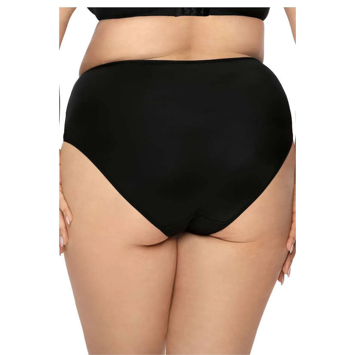 Culotte noire classique Aggie, design moderne avec insert maille, taille haute, microfibre élastique, élégante et conforta...