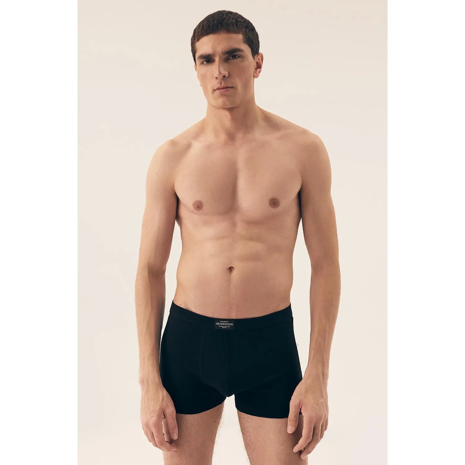 Ensemble de boxers classique pour homme noir texture lisse taille élastique coupe ajustée composition coton élasthanne cadeau élégant