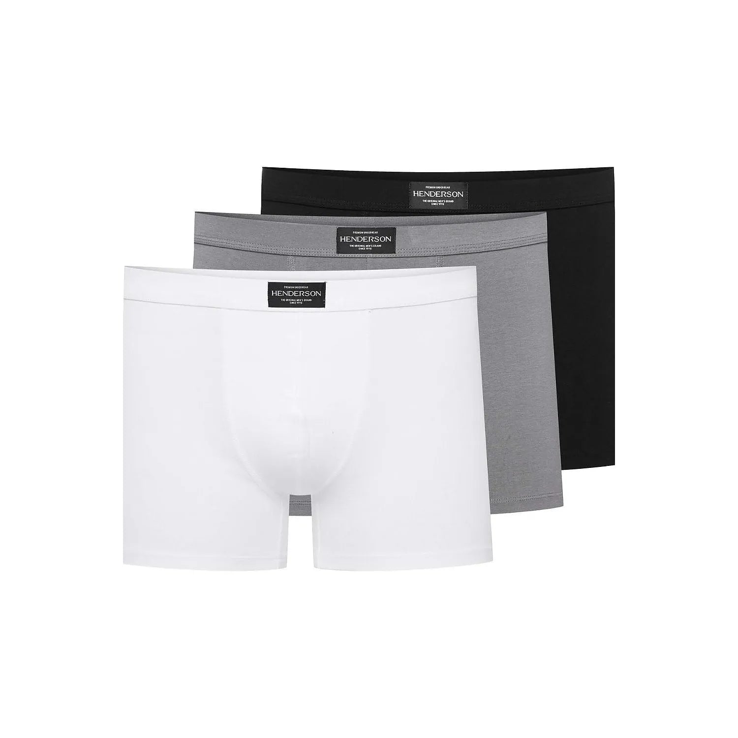 Ensemble de boxers hommes Henderson 209615 confort quotidien classique 3 couleurs coton elastane taille elastique coupe ajustée boîte élégante idée cadeau