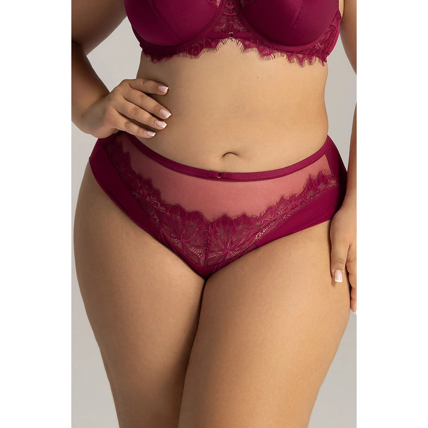 Culotte brésilienne model 211936 Ava dentelle tulle高 waist soutien-gorge balconnet maintien élégance lingerie féminine sexy